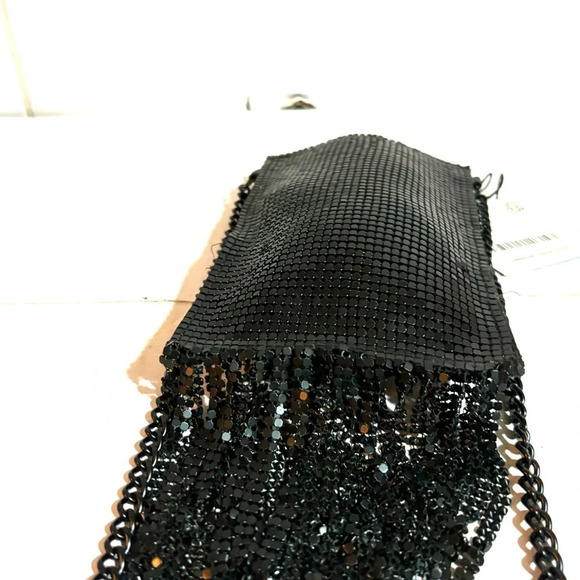 Zara black sequin crossbody evening party phone Bag - Picture 3 of 7